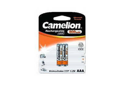 CAMELION (2695) AAA600mAh NiMh BL2 (NHAAA600BP2, аккумулятор,1.2В)