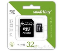 SMARTBUY (SB32GBSDCL1001LE) MicroSDHC 32GB Class10 LE + адаптер