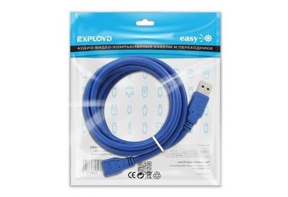 EXPLOYD EXK1484 удлинитель USB/USBA/2.0/чёрный/2M