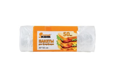РЫЖИЙ КОТ пакеты для бутербродов 25х32см 50шт/рул. (310413)