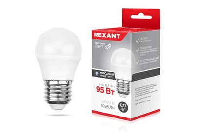 REXANT (604210) (GL) 11,5 ВТ E27 1093 ЛМ 6500 K