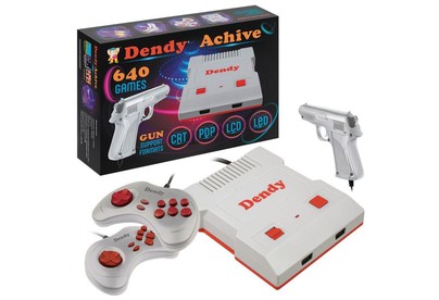 DENDY Achive 640 игр + световой пистолет серая