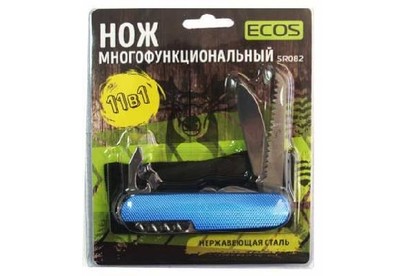ЭКОС Нож многофункциональный т.м. ECOS, SR082, синий 325130
