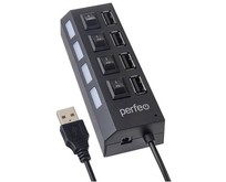 PERFEO (PF_C3220) USBHUB 4 Port, (PFH030 Black) чёрный