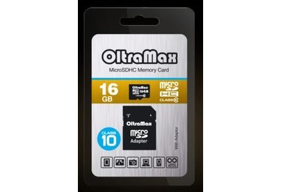 OLTRAMAX MicroSDHC 16GB Class10 + адаптер SD [OM016GCSDHC10AD]