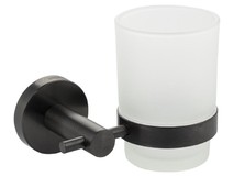GFMARK 78005 Стакан стеклянный с креплением к стене ГРАФИТ