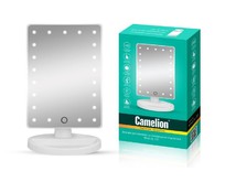 CAMELION (14006) M145SL C01 бел. (Зеркало C LED подсветкой, 1X, дневн.свет, 5Вт,4*LR6)