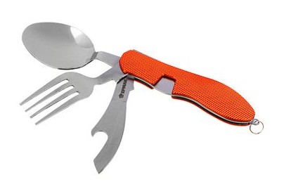 ЕРМАК Набор туристический: нож, ложка, вилка, открывалка; нерж. сталь 118135