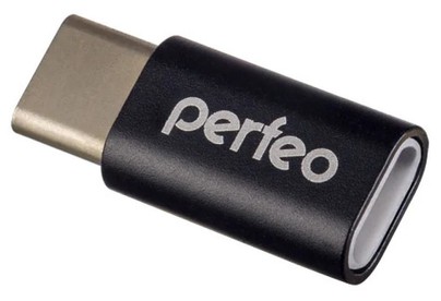 PERFEO (PF_A4268) adapter micro USB на TypeC c OTG (PFVIO005 Black) чёрный