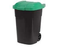 АЛЬТЕРНАТИВА М4663 для мусора 65л (на колесах)(черный с зеленой крышкой)