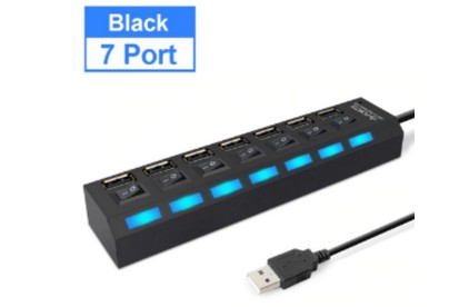 SMARTBUY (SBHA7207B) USB 2.0 хаб + выкл., 7 портов, черный