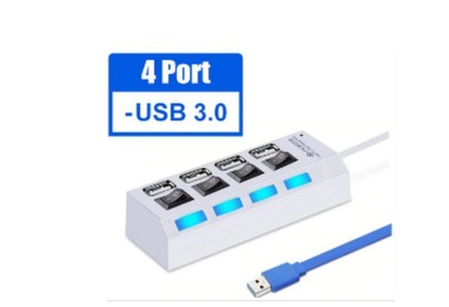 SMARTBUY (SBHA7304W) USB 3.0 хаб + выкл., 4 порта, белый