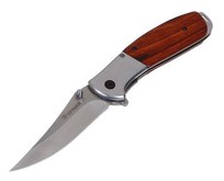 ЕРМАК Нож туристический складной, 20,5см, нерж. сталь, полисандр 118175