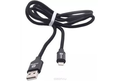 HARPER BRCH510 BLACK USB  8PIN 1м нейлоновая оплетка