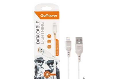 GOPOWER (0000018567) Кабель GP01L USB (m)Lightning (m) 1.0м 2.4A белый