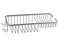 САНАКС 1220 Мыльница решетка малая двухсекционная с крючками нержавейка хромированная (2)