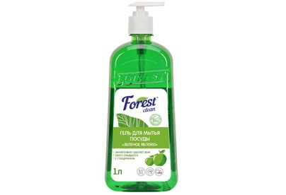 FOREST CLEAN Гель для мытья посуды Зеленое яблоко 1 л