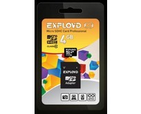 EXPLOYD MicroSDHC 4GB Class10 + адаптер SD [EX004GCSDHC10AD]