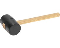 KRANZ (KR128144) Киянка резиновая 680 г, черная резина, деревянная рукоятка