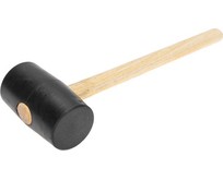 KRANZ (KR128145) Киянка резиновая 910 г, черная резина, деревянная рукоятка