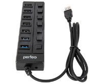 PERFEO (PF_C3228) USBHUB 7 Port, (PFH036 Black) чёрный