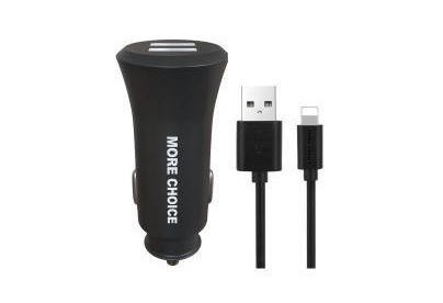 MORE CHOICE (4627151192109) AC23i АЗУ 2USB 2.4A для Apple 8pin  Black