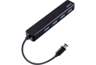 PERFEO (PF D0787) USB CHUB 4 Port, (PFH039 Black) чёрный