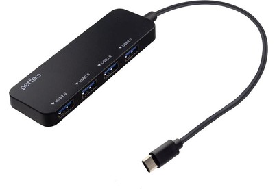 PERFEO (PF D0804) USB CHUB 4 Port, (PFH048 Black) чёрный