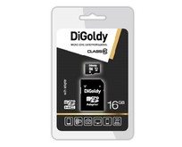 DIGOLDY MicroSDHC 16GB Class10 + адаптерSD