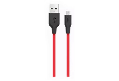 HOCO (6957531071396) X21 USB (m)microUSB (m) 1.0м  черный/красный