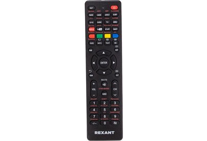 REXANT (380003) Пульт универсальный для телевизора RX708E черный