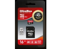 OLTRAMAX MicroSDHC 16GB Class 10 UHS1 Elite + адаптером SD 45 MB/s [OM016GCSDHC10UHS1ElU1]