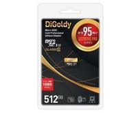 DIGOLDY 512GB microSDXC Class 10 UHS1 Extreme Pro (U3) [DG512GCSDXC10UHS1ElU3 w]
