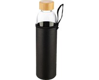 LEONORD Бутылка для воды, Phantasie,объем 800 мл, из термостойкого стекла, в чехле, крышка из бамбука (106007)