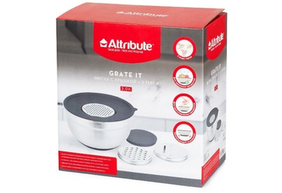 ATTRIBUTE ASG003 Миска GRATE IT 3л с крышкой 3 терки