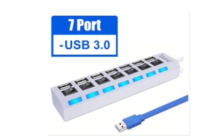 SMARTBUY (SBHA7307W) USB 3.0 хаб + выкл., 7 портов, белый