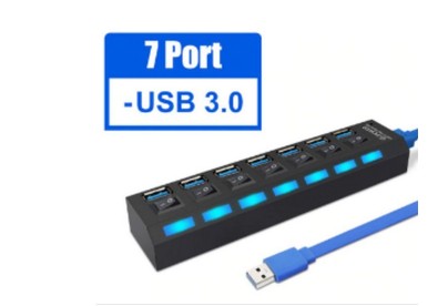 SMARTBUY (SBHA7307B) USB 3.0 хаб + выкл., 7 портов, черный