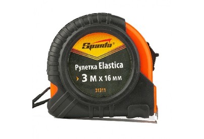 SPARTA Рулетка Elastica, 3 м х 16 мм, обрезиненный корпус 31311