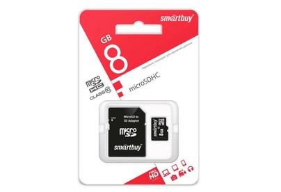 SMARTBUY (SB8GBSDCL1001) MicroSDHC 8GB Сlass10 + адаптер