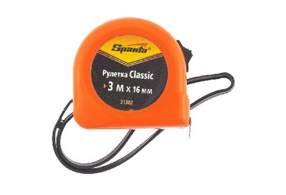 SPARTA Рулетка Classic, 3 м х 16 мм, пластиковый корпус 31302