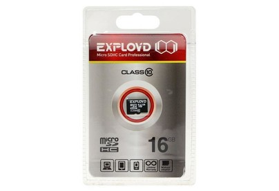 EXPLOYD MicroSDHC 16GB Class10  б/а [EX0016GCSDHC10W/AAD]