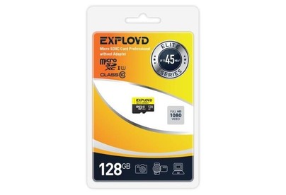 EXPLOYD 128GB microSDXC Class 10 UHS1 Elite [EX128GCSDXC10UHS1ElU1 w]