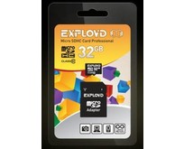 EXPLOYD MicroSDHC 32GB Class10 + адаптер SD [EX032GCSDHC10AD]