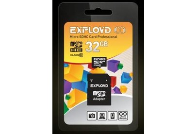 EXPLOYD MicroSDHC 32GB Class10 + адаптер SD [EX032GCSDHC10AD]