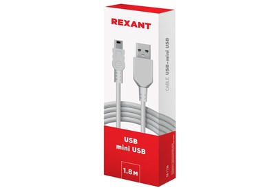 REXANT (181134) Кабель USBmini USB/PVC/white/1,8m/REXANT