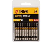 DENZEL Набор бит TORX 6х50, сталь S2, шестигранный профиль, 10 шт. 11665