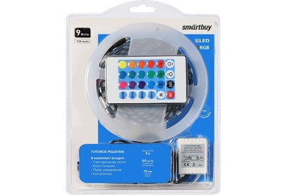 SMARTBUY (SBLIP209RGBKIT) Комплект LED ленты SMD 5050/60IP20 9W/RGB 5 м.