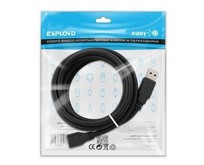 EXPLOYD EXK1481 удлинитель USB/USBA/2.0/чёрный/3M