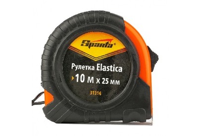 SPARTA Рулетка Elastica, 10 м х 25 мм, обрезиненный корпус 31314