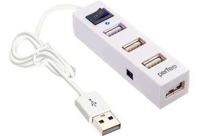 PERFEO (PF D0801) USBHUB 4 Port, (PFH045 White) белый